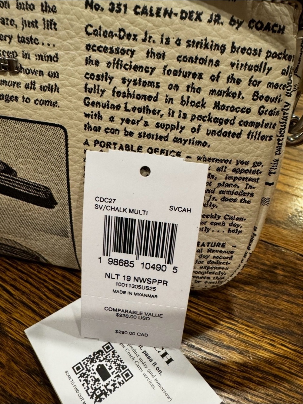 Coach Nolita 19 Newspaper Print Purse - Picture 7 of 10